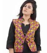 Black Kutchi Embroidered Dupion Silk Waist Length Jacket Women Ethnic Wear