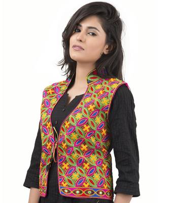 Black Kutchi Embroidered Dupion Silk Waist Length Jacket Women Ethnic Wear 3