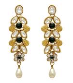 Green Color Kundan Earrings For Girls And Women