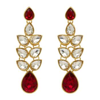 Maroon Color Kundan Earrings For Girls and Women 1