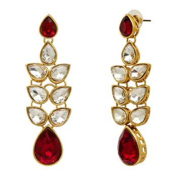 Maroon Color Kundan Earrings For Girls and Women 2