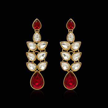 Maroon Color Kundan Earrings For Girls and Women 3