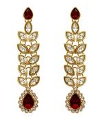 Partywear Collection Maroon Color Kundan Earrings