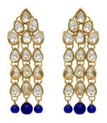 Festive Special Blue Color Kundan Earrings For Women