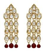 Maroon Color Beautiful Design Kundan Earrings