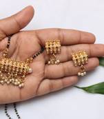 Elegant dangling pearls gold tone mangalsutra