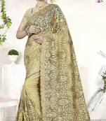 Multicolor embroidered net saree with blouse