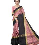 Blush Pink  Woven Art Silk Saree With Blouse