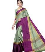 Green woven art silk saree with blouse