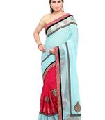 Multicolor zari georgette saree with blouse