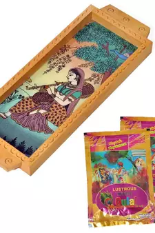 Gemstone Painted Wooden Serving Tray Holi Gift