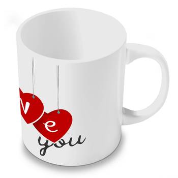 Lovely I Love You Heart Print Adorable Coffee Mug 4