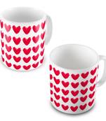 Beautiful Cute Hearts Print Design Coffee Mug Pair