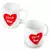 Elegant I Love You Heart Printed Coffee Mugs Pair