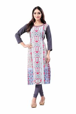 Multicolor printed polyester ethnic-kurtis 1