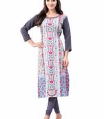 Multicolor printed polyester ethnic-kurtis