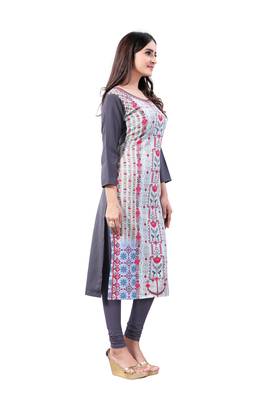 Multicolor printed polyester ethnic-kurtis 2