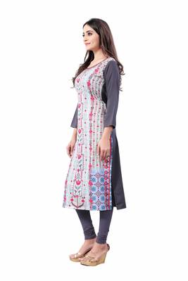 Multicolor printed polyester ethnic-kurtis 3