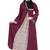 Maroon satin and Crepe abaya with hijab