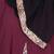 Maroon satin and Crepe abaya with hijab