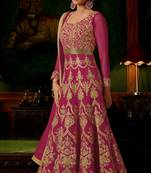 Pink Georgette Semi Stitched Anarkali Suit