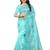 Light blue embroidered organza saree with blouse