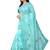 Light blue embroidered organza saree with blouse