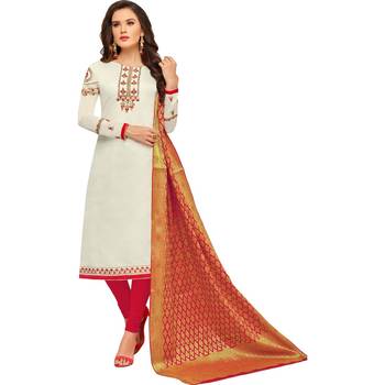 White embroidered chanderi salwar 1