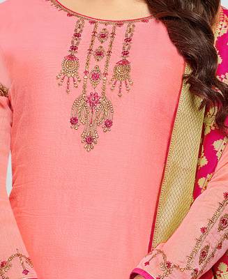 Light-pink embroidered chanderi salwar 3