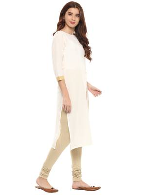 Off-white printed cotton kurtis 5
