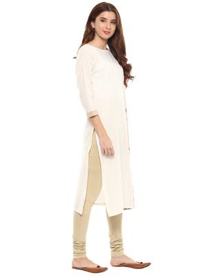 Off-white printed cotton kurtis 4