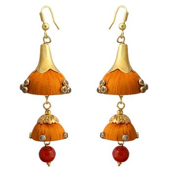 Orange Pearl Earrings 1