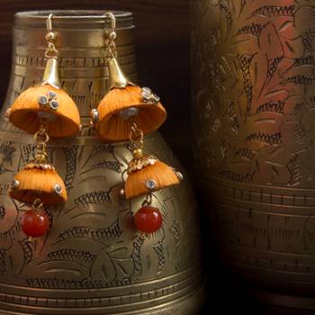 Orange Pearl Earrings 2