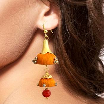 Orange Pearl Earrings 3