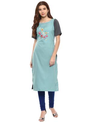 Multicolor printed crepe kurtis 1