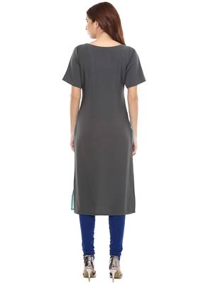 Multicolor printed crepe kurtis 3