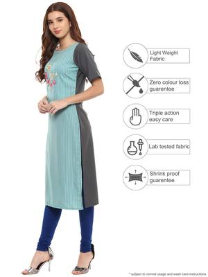Multicolor printed crepe kurtis 4