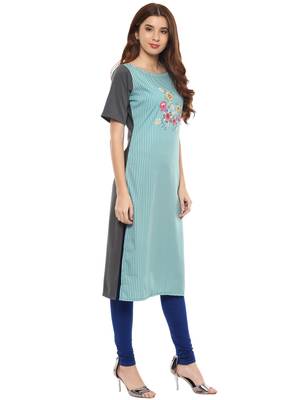 Multicolor printed crepe kurtis 5