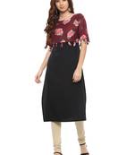 Black printed crepe kurtis