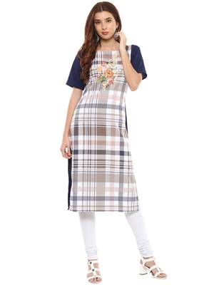 Multicolor printed crepe kurtis 1