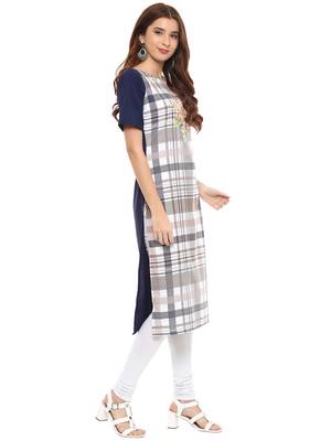 Multicolor printed crepe kurtis 4
