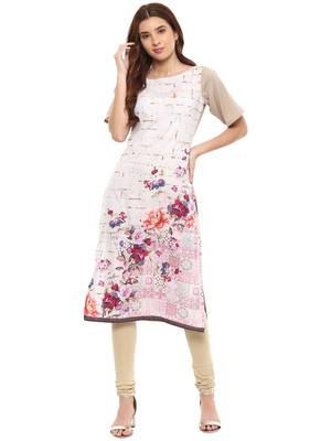 Multicolor printed crepe kurtis 1