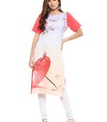 Multicolor printed crepe kurtis