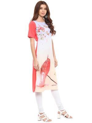 Multicolor printed crepe kurtis 4