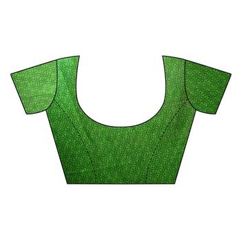Green printed mysore silk saree with blouse 4