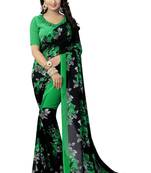 Multicolor printed georgette saree with blouse