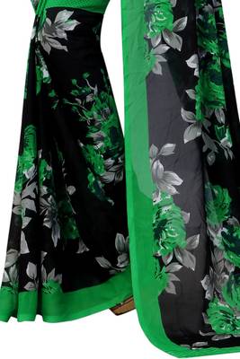 Multicolor printed georgette saree with blouse 2