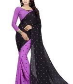 Multicolor printed georgette saree with blouse