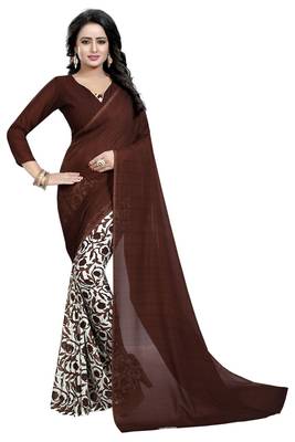 Multicolor printed georgette saree with blouse 1