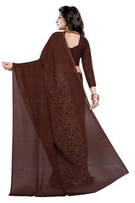 Multicolor printed georgette saree with blouse 4